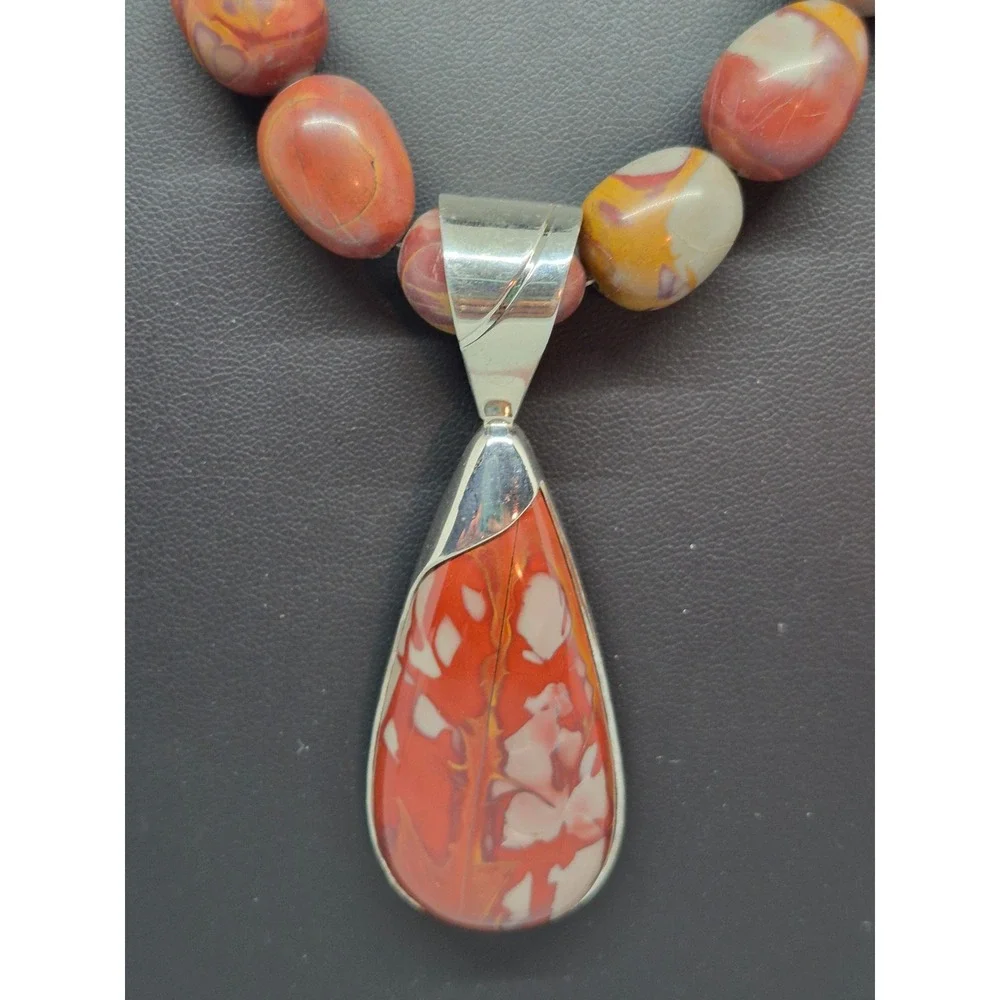 Jay King Noreena Jasper Necklace Red Sterling Silver Australian Statement